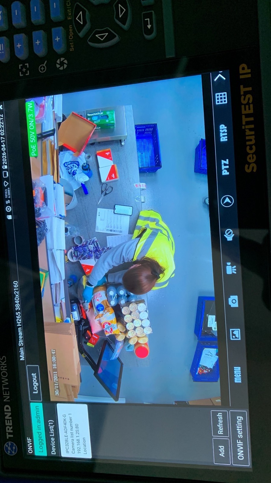 IP CCTV camera commissioning on a SecuriTEST tester
